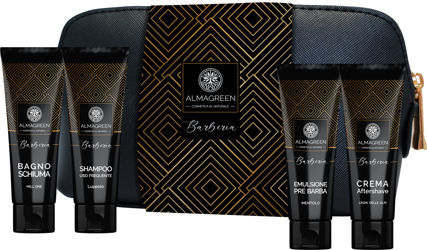 Almagreen - GIFT POUCH: MEN'S KIT BEARD, BODY, HAIR 