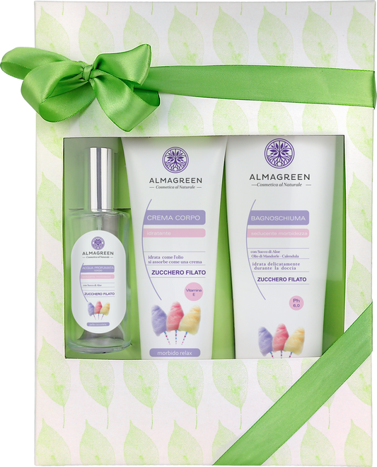 Almagreen - “CANDY FLOSS” GIFT BOX: BATH FOAM, CREAM, SCENTED WATER 