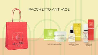 Balù Cosmetica - Pacchetto ANTI-AGE – Crema Viso Idratante Leggera + Siero Viso Anti-Age + Siero Contorno Occhi