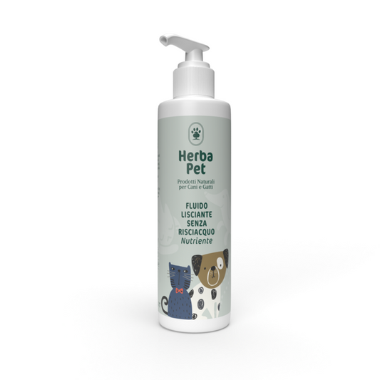 Bioteko Cosmetica - HerbaPet: Cosmetici per Cani e Gatti Fluido lisciante senza risciacquo Argan, Aloe e Proteine Vegetali  100ml