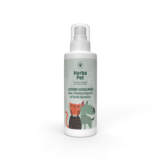 Bioteko Cosmetica - HerbaPet: Cosmetici per Cani e Gatti Lozione scioglinodi Aloe, Proteine  100gr                  Vegetali ed Acido Ialuronico 100ml