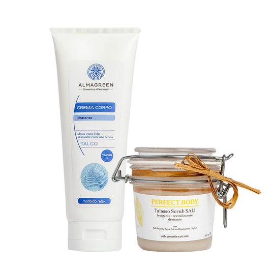 Almagreen - THALASSO BODY KIT SEA SALTS SCRUB AND TALC MOISTURIZING CREAM 